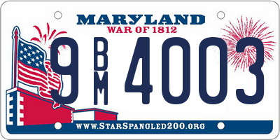 MD license plate 9BM4003