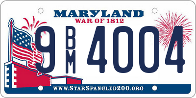 MD license plate 9BM4004