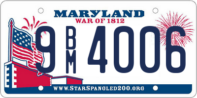 MD license plate 9BM4006