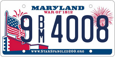 MD license plate 9BM4008