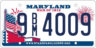 MD license plate 9BM4009