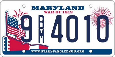 MD license plate 9BM4010