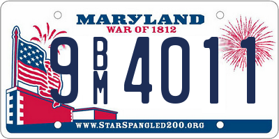 MD license plate 9BM4011