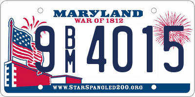 MD license plate 9BM4015