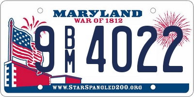 MD license plate 9BM4022