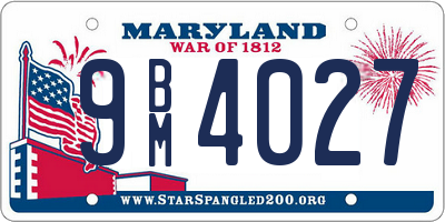 MD license plate 9BM4027