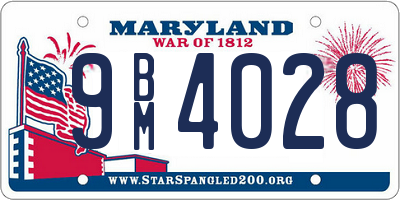 MD license plate 9BM4028