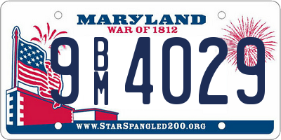 MD license plate 9BM4029