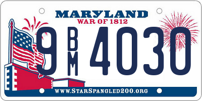 MD license plate 9BM4030