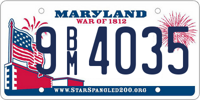 MD license plate 9BM4035