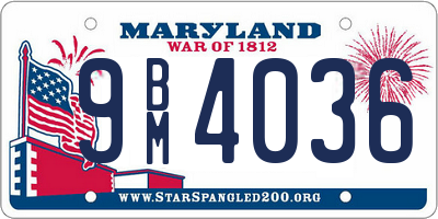 MD license plate 9BM4036