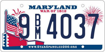 MD license plate 9BM4037