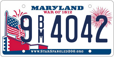 MD license plate 9BM4042