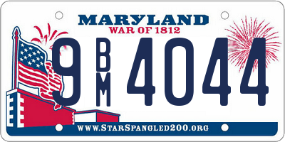 MD license plate 9BM4044