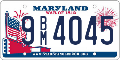 MD license plate 9BM4045