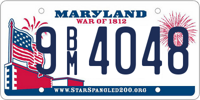 MD license plate 9BM4048