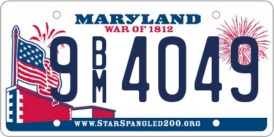 MD license plate 9BM4049