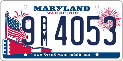 MD license plate 9BM4053