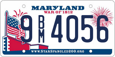 MD license plate 9BM4056