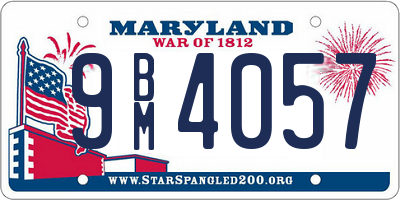 MD license plate 9BM4057