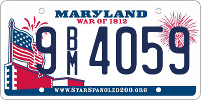 MD license plate 9BM4059