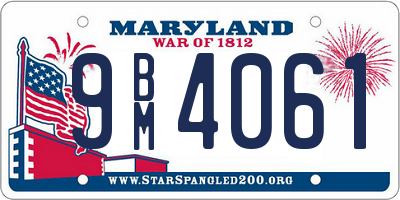 MD license plate 9BM4061