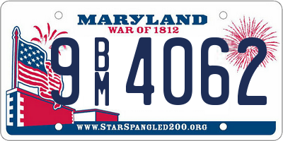 MD license plate 9BM4062