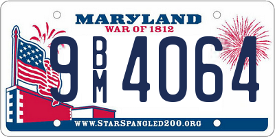 MD license plate 9BM4064