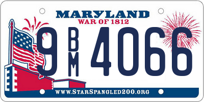 MD license plate 9BM4066