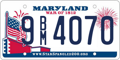 MD license plate 9BM4070