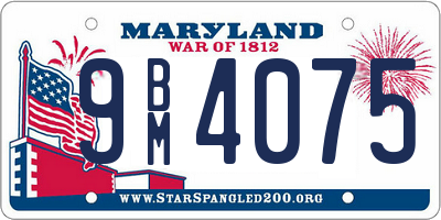 MD license plate 9BM4075