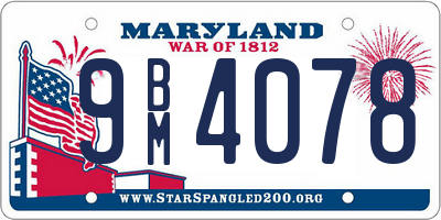 MD license plate 9BM4078