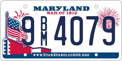 MD license plate 9BM4079