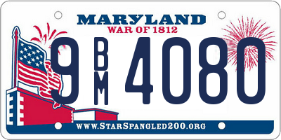 MD license plate 9BM4080