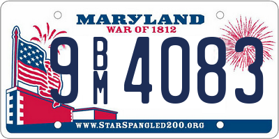 MD license plate 9BM4083