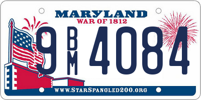 MD license plate 9BM4084