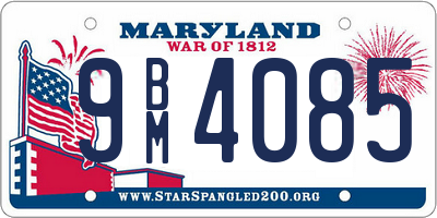 MD license plate 9BM4085