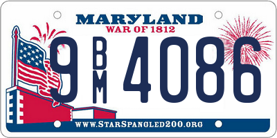 MD license plate 9BM4086