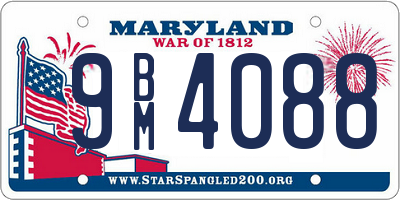 MD license plate 9BM4088