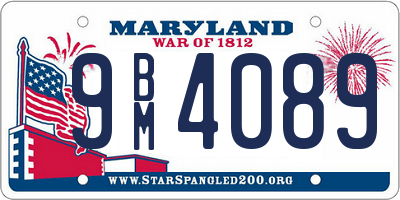 MD license plate 9BM4089