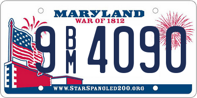 MD license plate 9BM4090