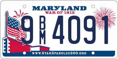 MD license plate 9BM4091