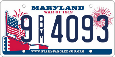 MD license plate 9BM4093