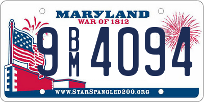 MD license plate 9BM4094