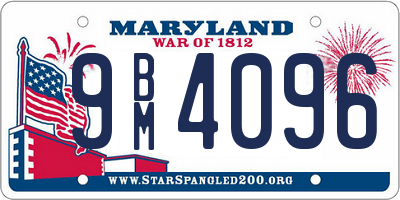 MD license plate 9BM4096