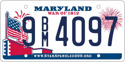 MD license plate 9BM4097