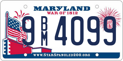 MD license plate 9BM4099