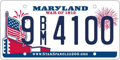 MD license plate 9BM4100