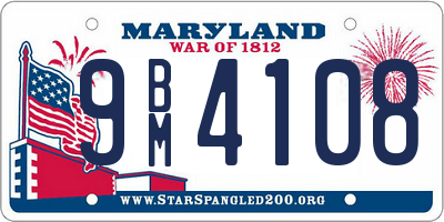 MD license plate 9BM4108