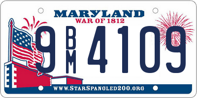 MD license plate 9BM4109